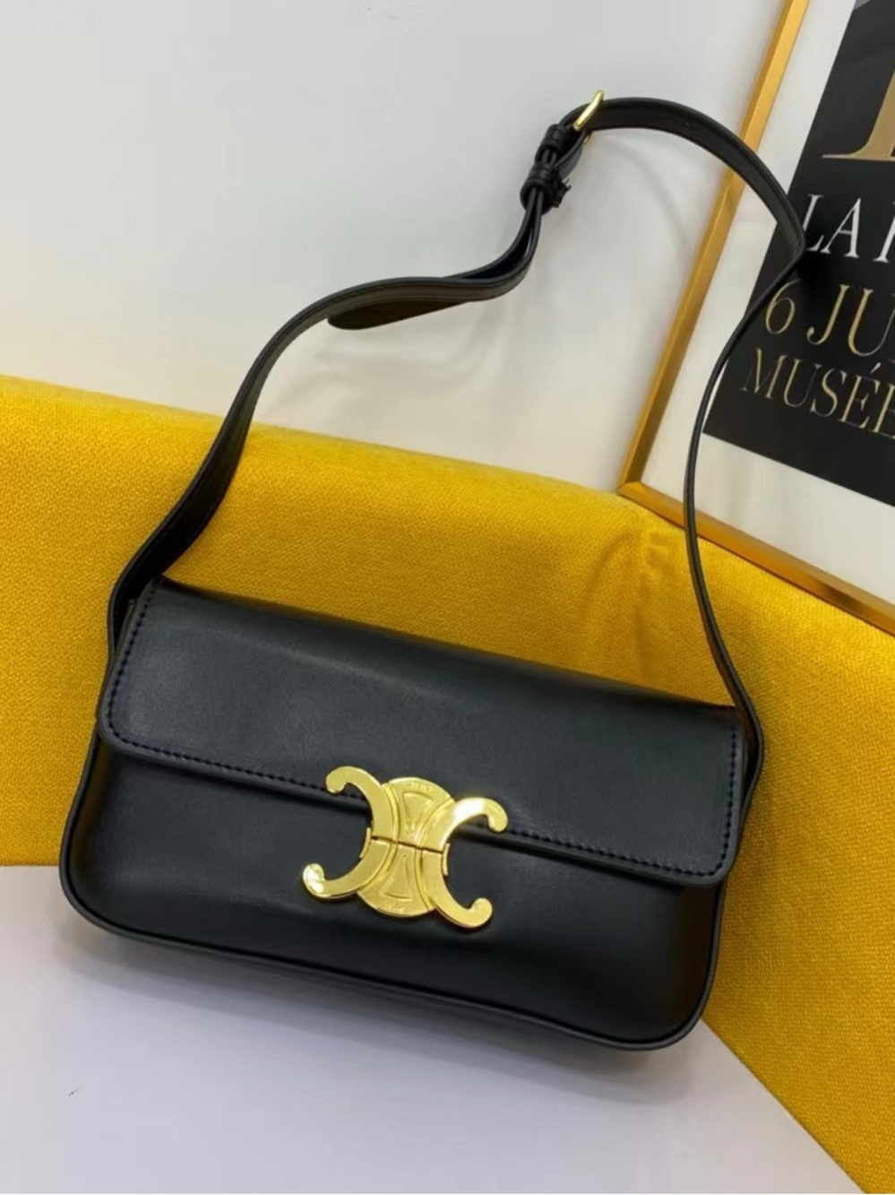 Celine Black Medium Triomphe Bag
